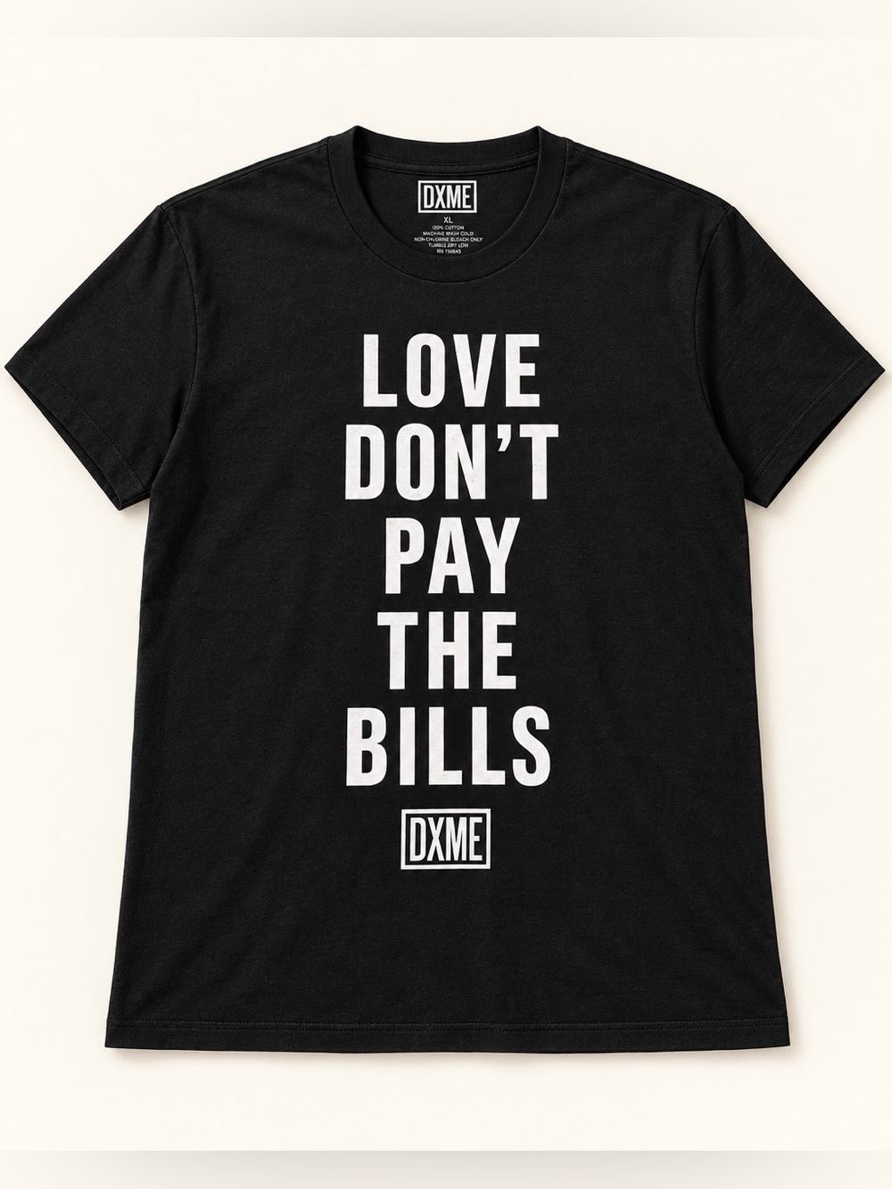 Black Short-Sleeve Graphic Tee - 'Love Don't Pay The Bills'